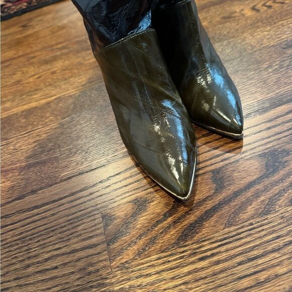 Tory Burch Tall Knee Boots in Black, Military green size 5 1/2 eel skin - Picture 6 of 6